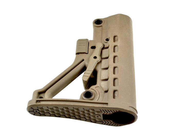 AR Adjustable Commercial Spec ButtStock, with Adjuster Lock and Removable Sling Swivel, Tan