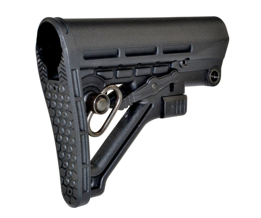 AR Adjustable Military Spec ButtStock, with Adjuster Lock and Removable Sling Swivel, Black