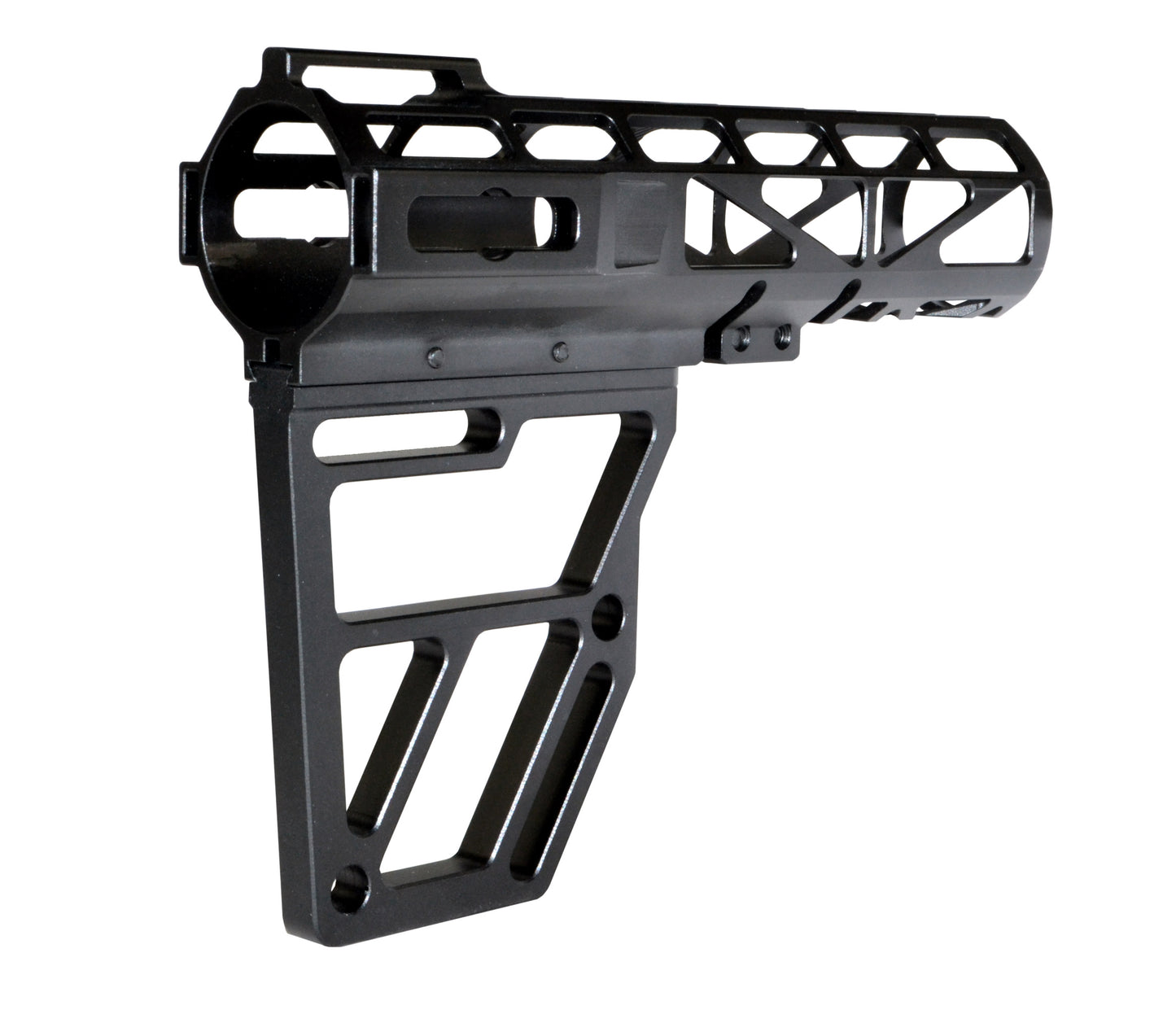 Presma Skeletonized Pistol Fixed Stock, Black Anodized Aluminum