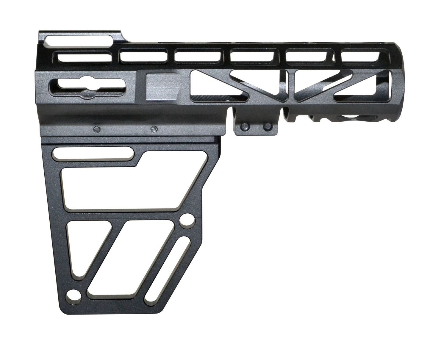 Presma Skeletonized Pistol Fixed Stock, Black Anodized Aluminum