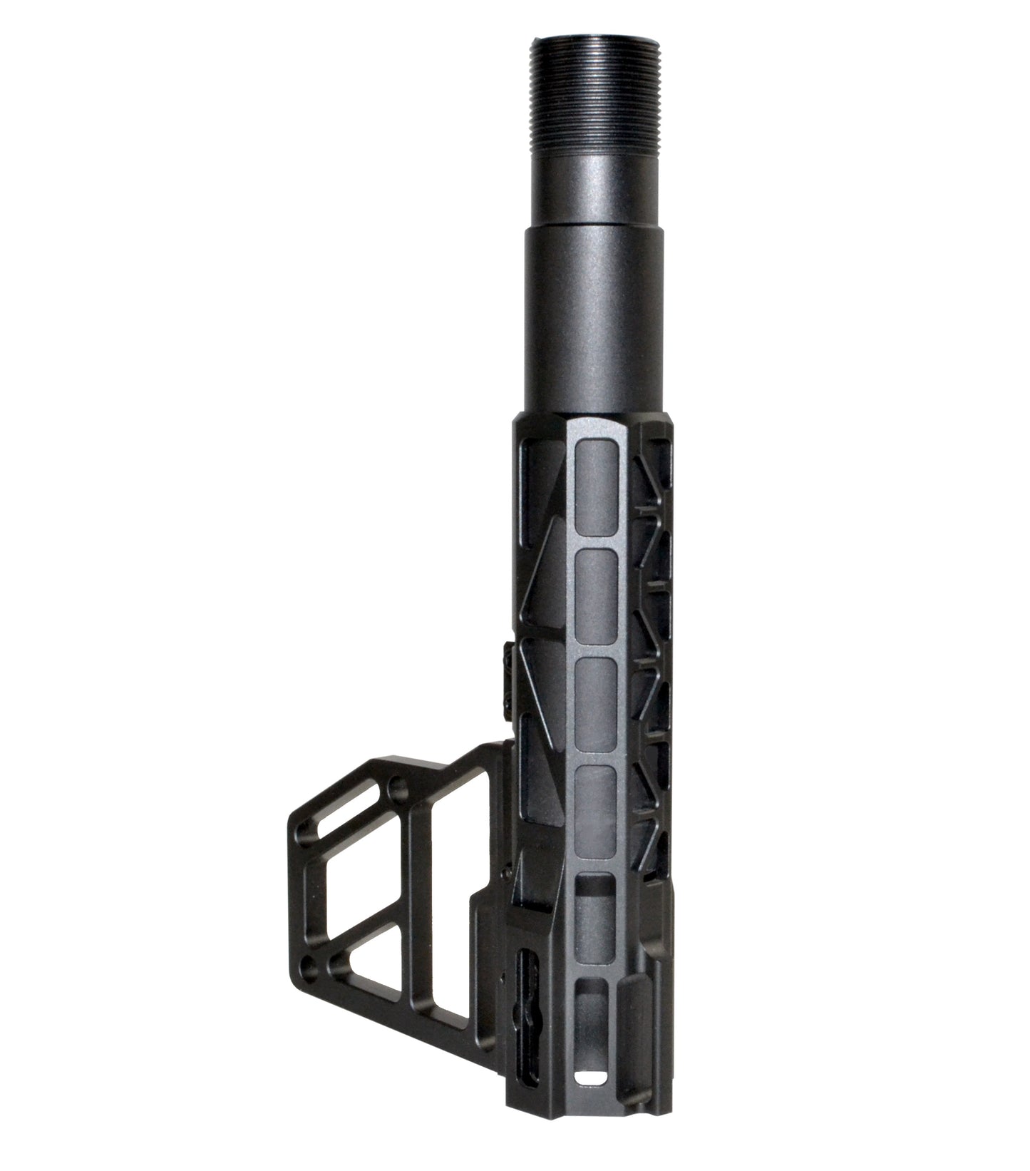 Presma Skeletonized Pistol Fixed Stock with Buffer Tube Kit, Black Anodized Aluminum