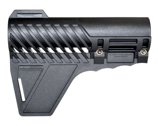 Presma Inc's Patented Fixed Stock with Clamp Lock and Fin for AR-15 Pistols