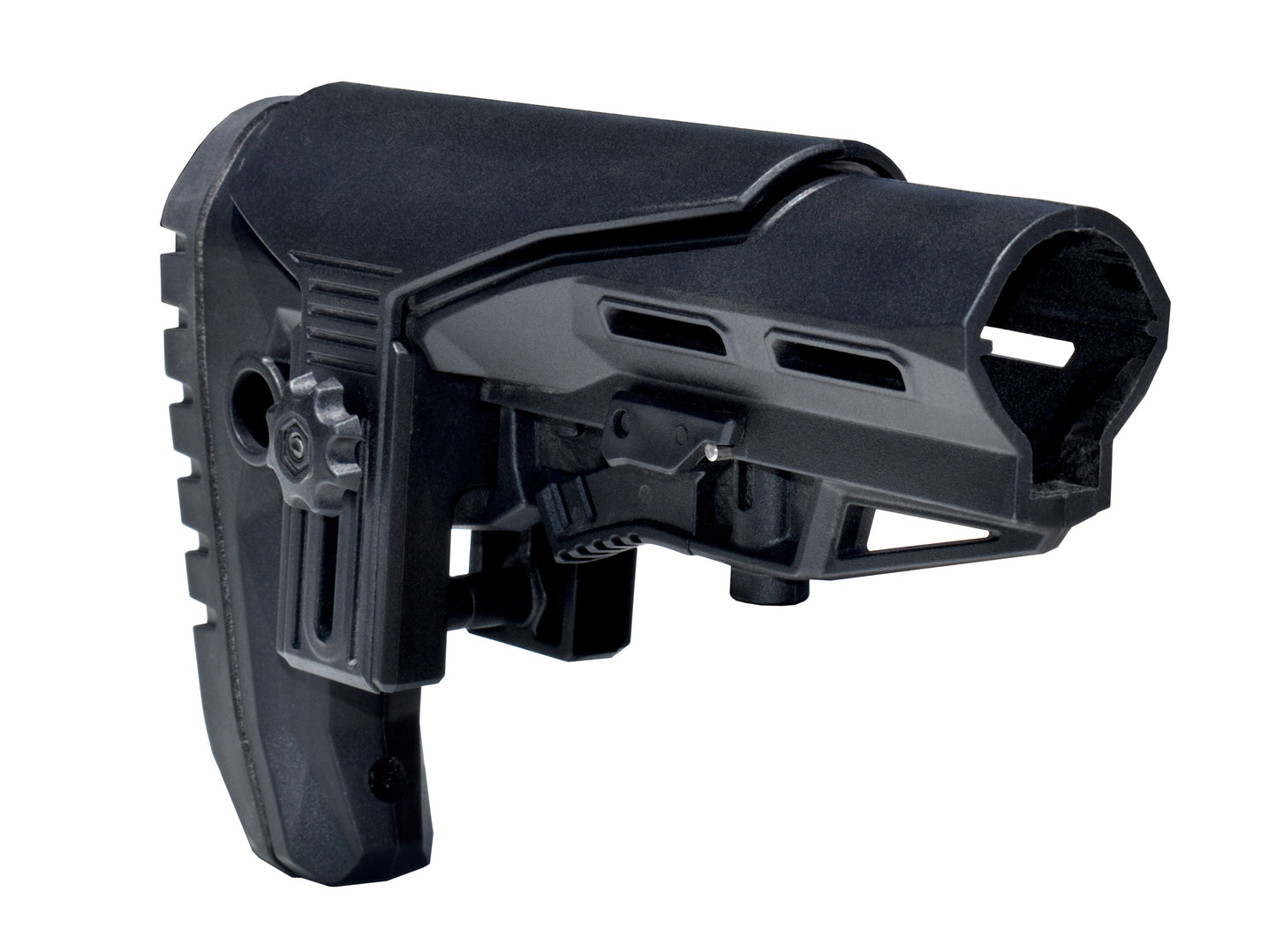 Enhanced Polymer Mil-Spec Buttstock, with Adjustable Cheek Rest and Rubber Pad