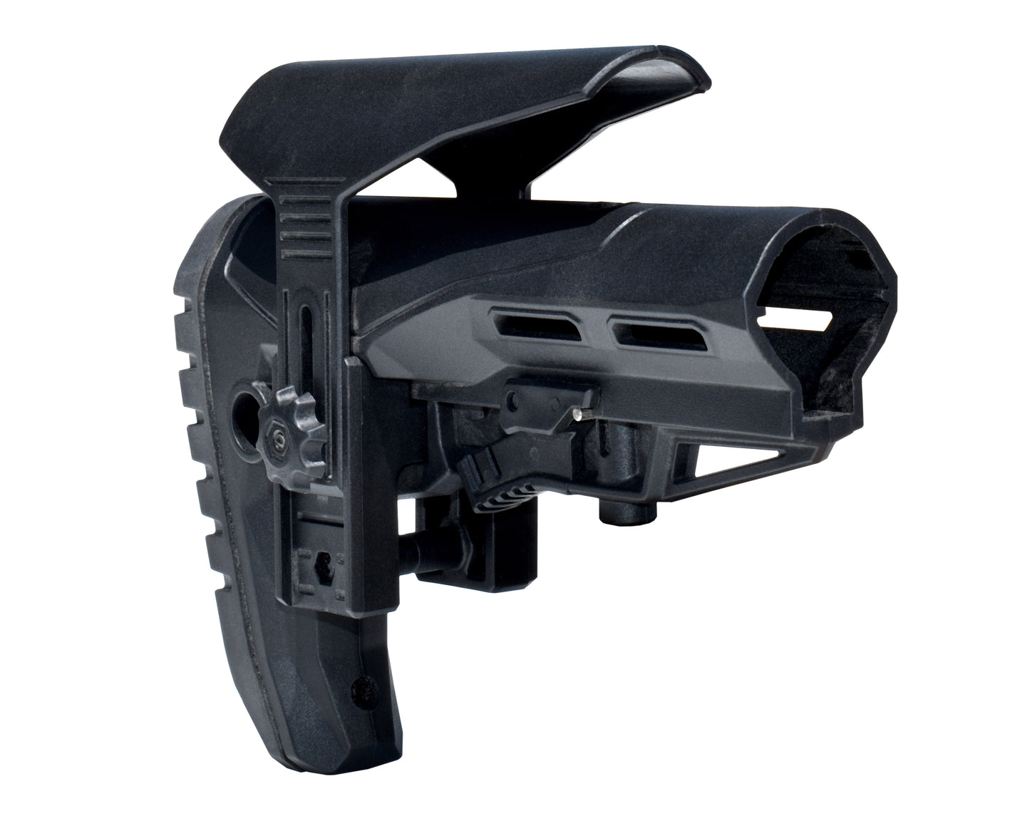 Enhanced Polymer Mil-Spec Buttstock, with Adjustable Cheek Rest and Rubber Pad
