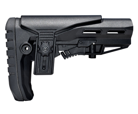 Enhanced Polymer Mil-Spec Buttstock, with Adjustable Cheek Rest and Rubber Pad