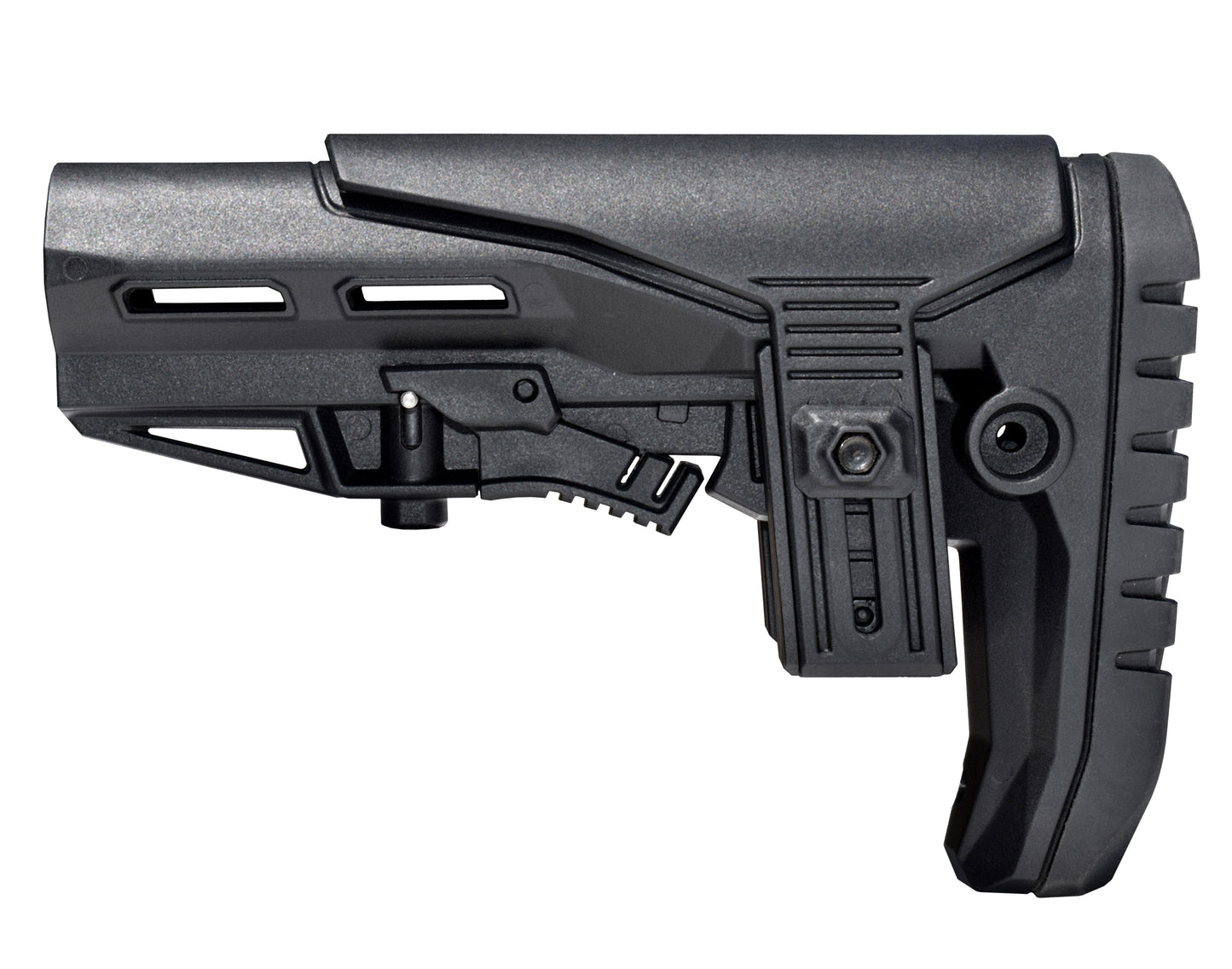 Enhanced Polymer Mil-Spec Buttstock, with Adjustable Cheek Rest and Rubber Pad