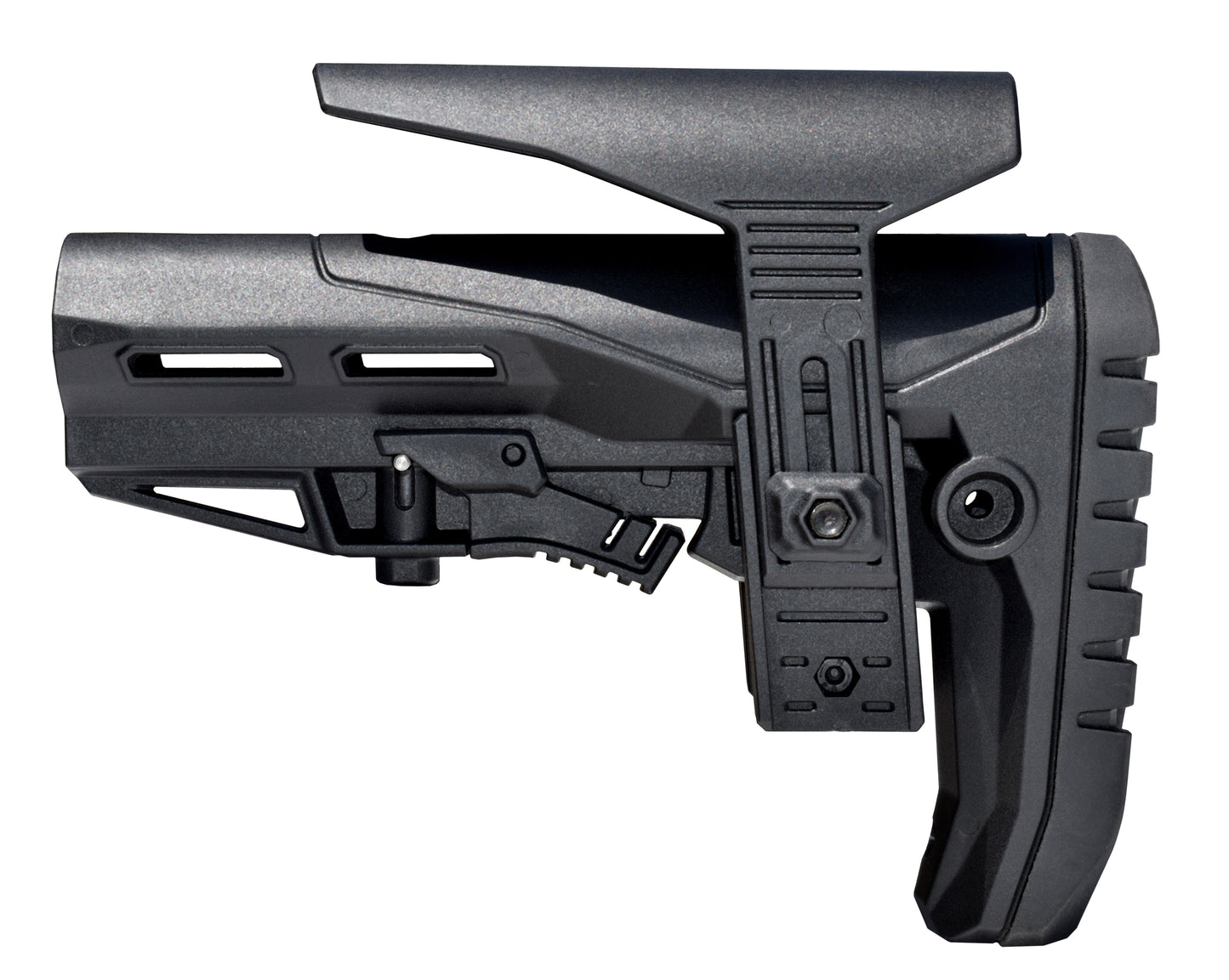 Enhanced Polymer Mil-Spec Buttstock, with Adjustable Cheek Rest and Rubber Pad