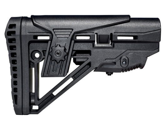 Enhanced Mil-Spec Buttstock, with Advanced Integrated Recoil Dampener, Adjustable Cheek Rest and Cushy Rubber Pad