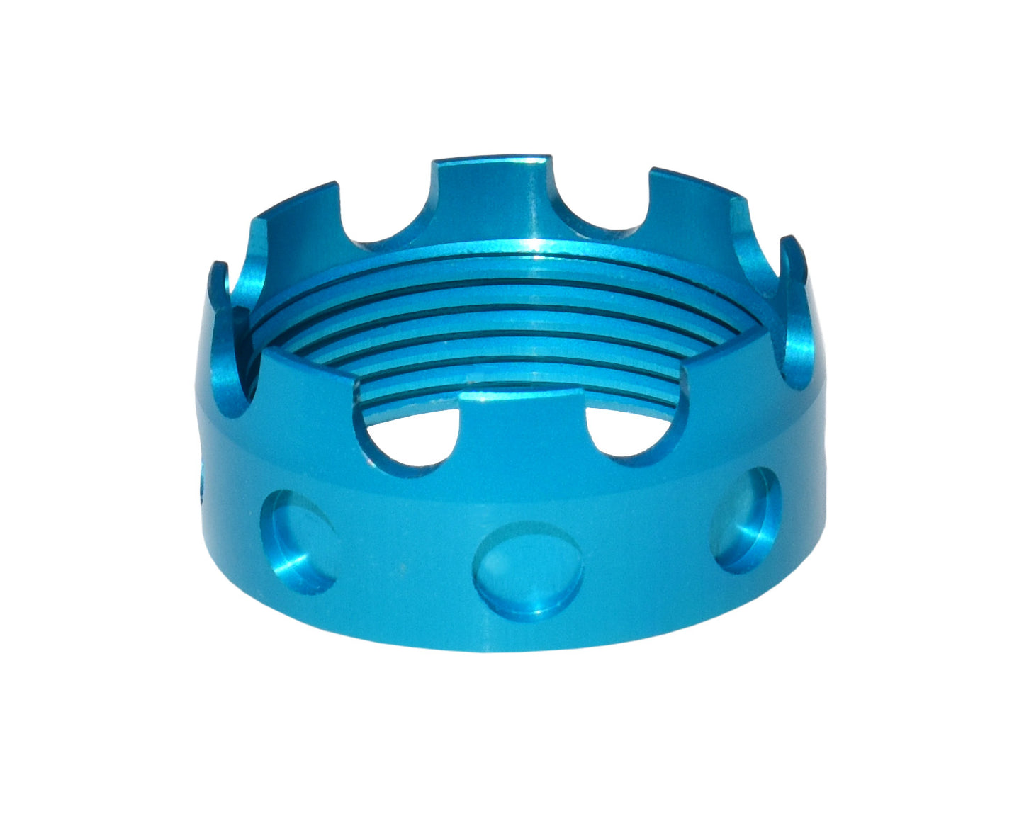 Enhanced Castle Nut for AR .223/5.56/.308 Buffer Tube Receiver End Plates, Blue