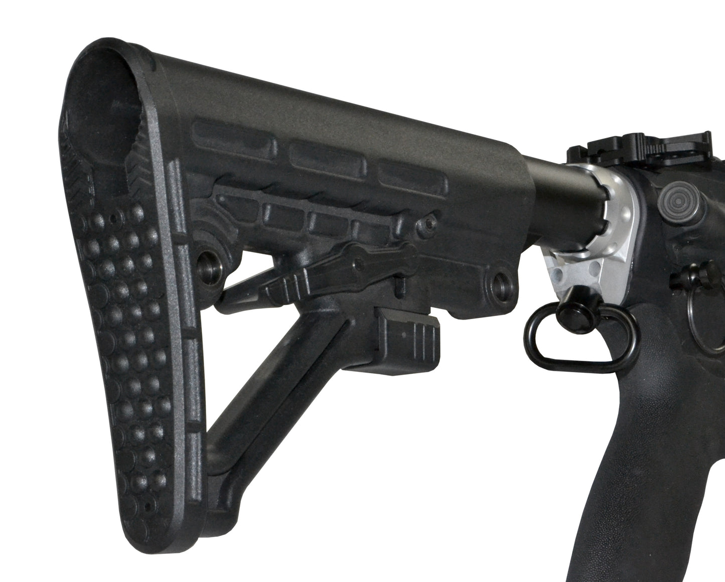 Enhanced Receiver End Plate with 1" Sling Adapter for AR .223/5.56/.308 Buffer Tubes, Silver