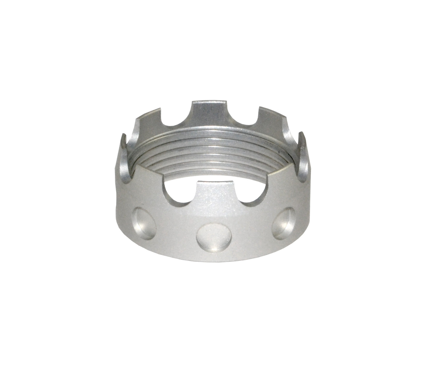 Enhanced Castle Nut for AR .223/5.56/.308 Buffer Tube Receiver End Plates, Silver