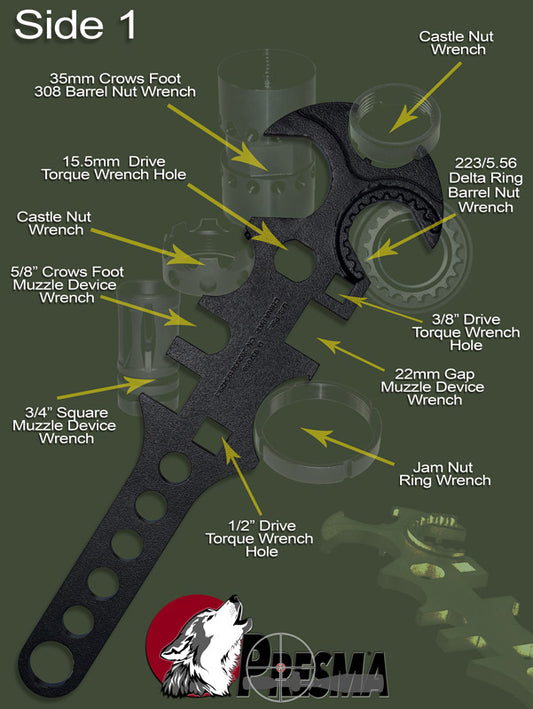 AR-15 223/5.56 and LR 308 Combo Wrench / Armorer's Tool