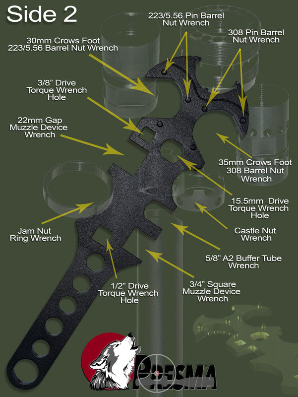 AR-15 223/5.56 and LR 308 Combo Wrench / Armorer's Tool