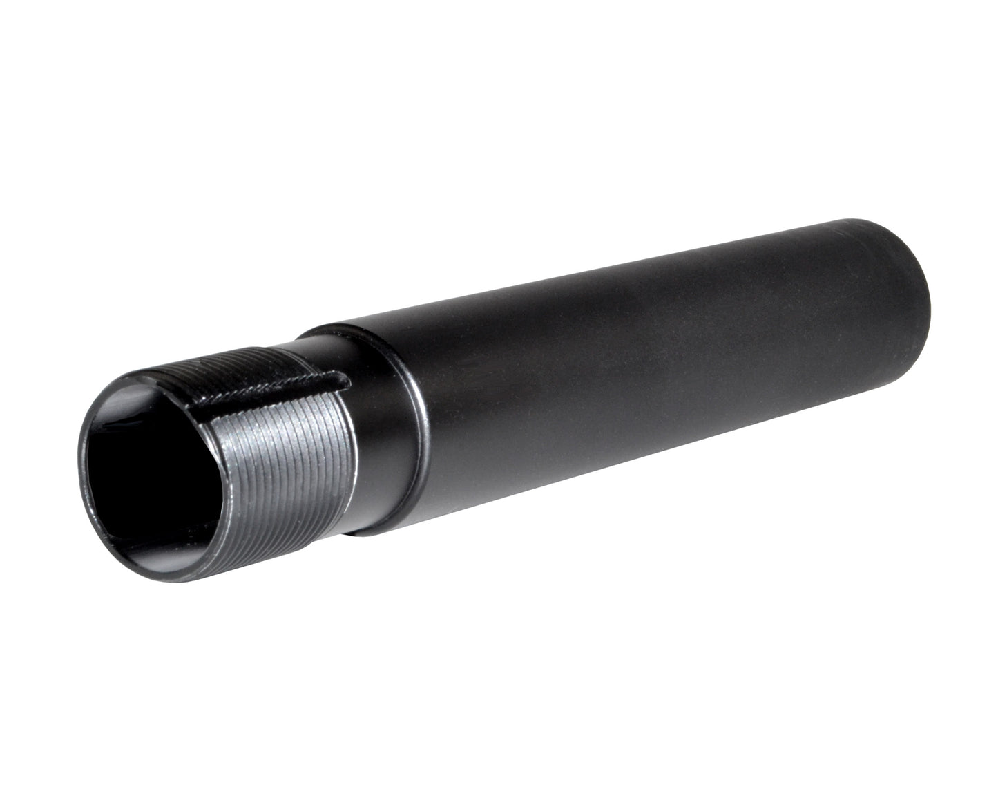 Presma Inc Pistol Length 7.3" Buffer Tube, 1.25" diameter, Black. Machined and Anodized in the USA
