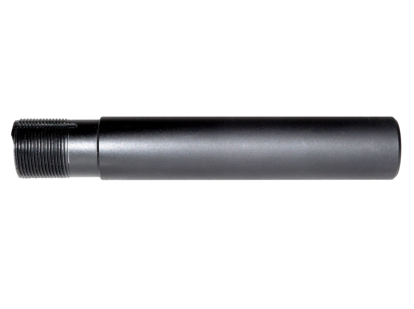 Presma Inc Pistol Length 7.3" Buffer Tube, 1.25" diameter, Black. Machined and Anodized in the USA