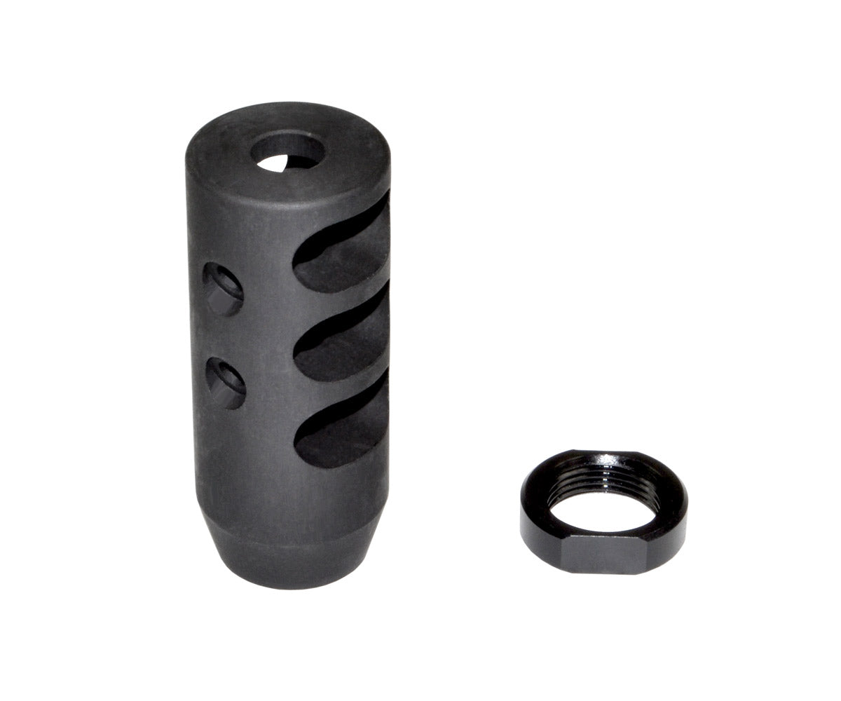 Muzzle Brake Recoil Compensator for AR-15 .223, 1/2"x28 thread, Black Steel