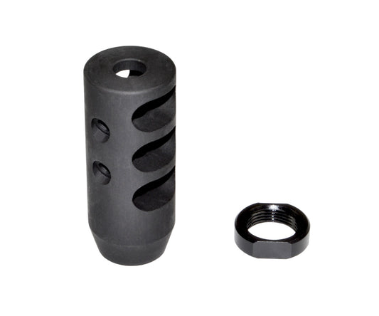 Muzzle Brake Recoil Compensator for AR 10 .308/7.62 NATO, 5/8"x24 thread, Black Steel