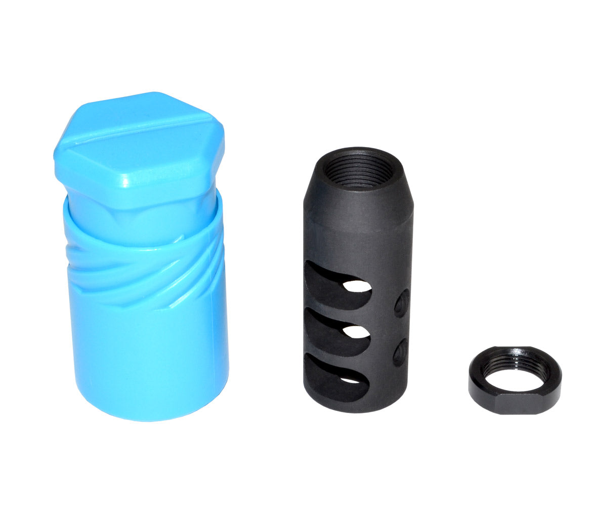 Muzzle Brake Recoil Compensator for AR 10 .308/7.62 NATO, 5/8"x24 thread, Black Steel
