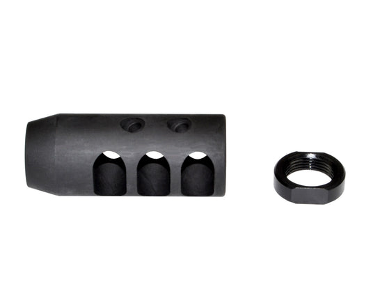 Muzzle Brake Recoil Compensator for AR-15 .223, 1/2"x28 thread, Black Steel