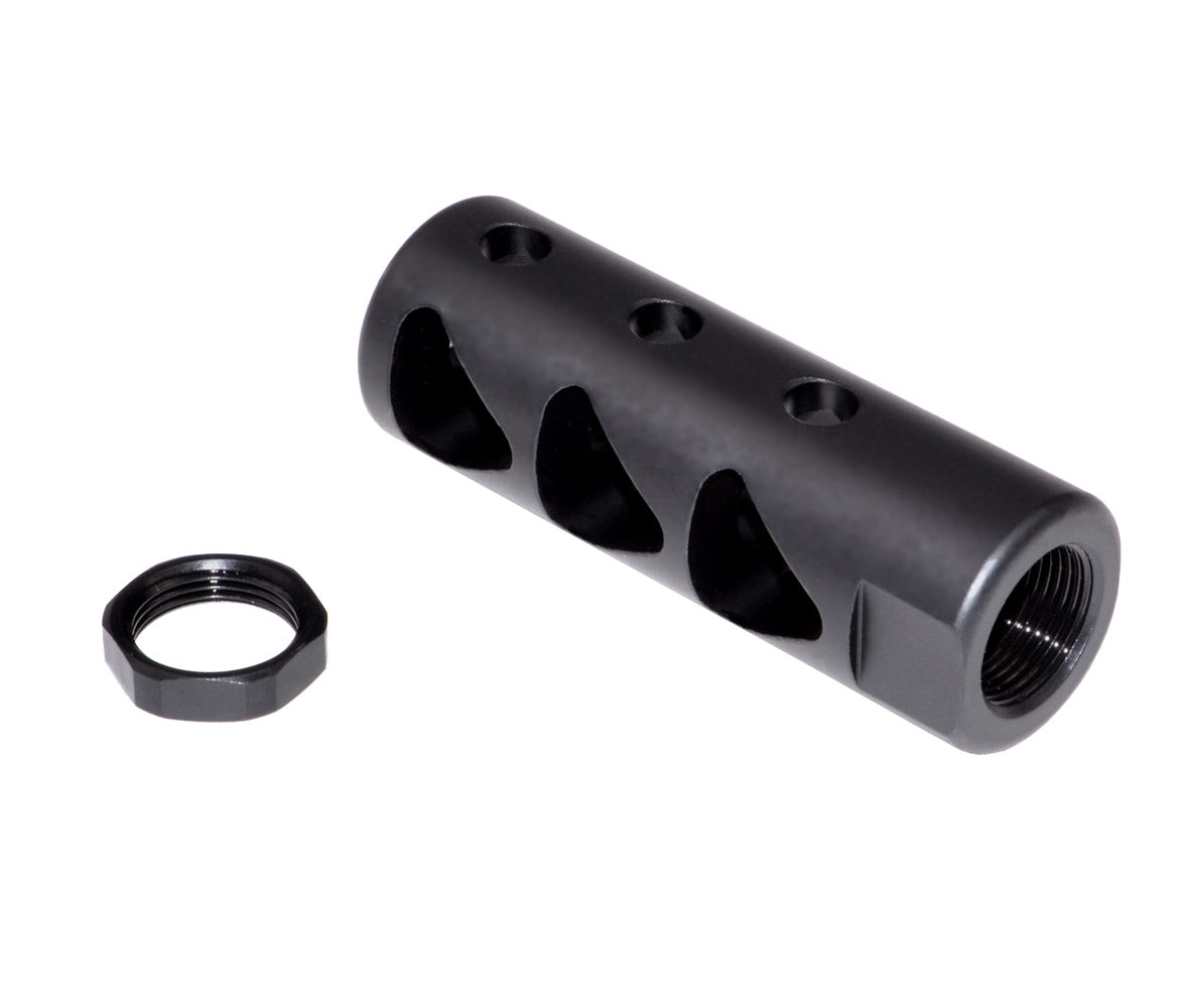 Muzzle Brake Recoil Compensator for AR-15 .223, 1/2"x28 thread, Steel with Black Phosphate finish