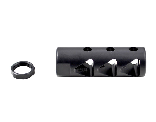 Muzzle Brake Recoil Compensator for AR-15 .223, 1/2"x28 thread, Steel with Black Phosphate finish
