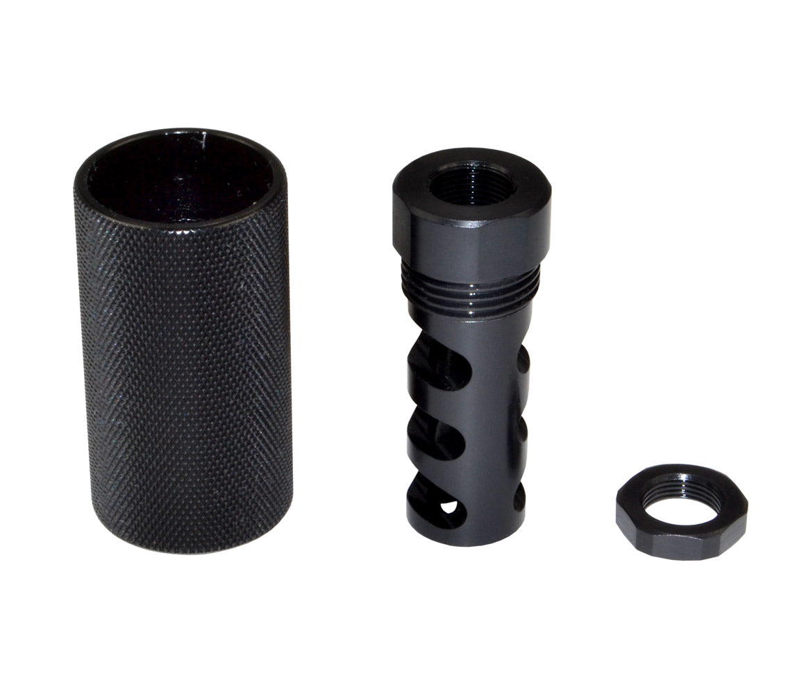Steel Muzzle Brake with Sound Redirect for AR-15 .223, 1/2"x28 Thread, Steel with Black Phosphate finish