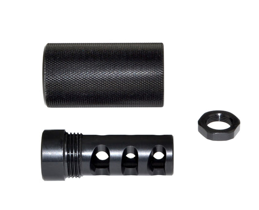 Steel Muzzle Brake with Sound Redirect for AR 10 .308/7.62 NATO, 5/8"x24 Thread, Steel with Black Phosphate finish