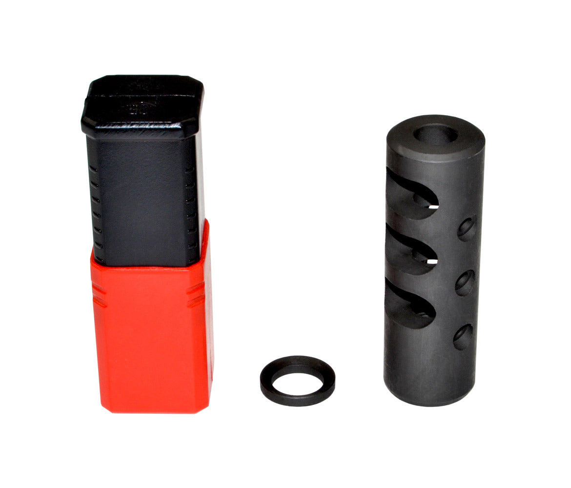 Muzzle Brake Recoil Compensator for 450 Bushmaster or 458 SOCOM, 5/8"x32 thread, Black Steel