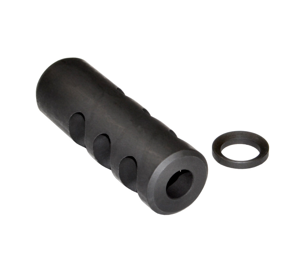 Muzzle Brake Recoil Compensator for 450 Bushmaster or 458 SOCOM, 5/8"x32 thread, Black Steel