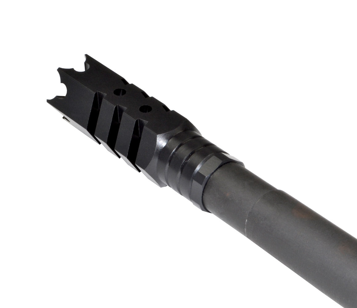 Tactical Competition Muzzle Brake Recoil Compensator for AR-15 .223, 1/2"x28 thread, Steel with Black Phosphate finish