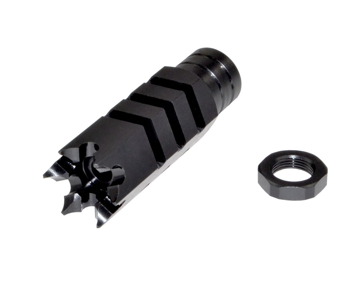 Tactical Competition Muzzle Brake Recoil Compensator for AR-15 .223, 1/2"x28 thread, Steel with Black Phosphate finish
