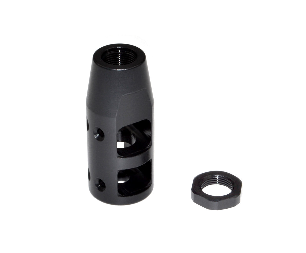 Competition Grade Muzzle Brake Recoil Compensator for AR-15 .223, 1/2"x28 thread, Steel with Black Phosphate finish