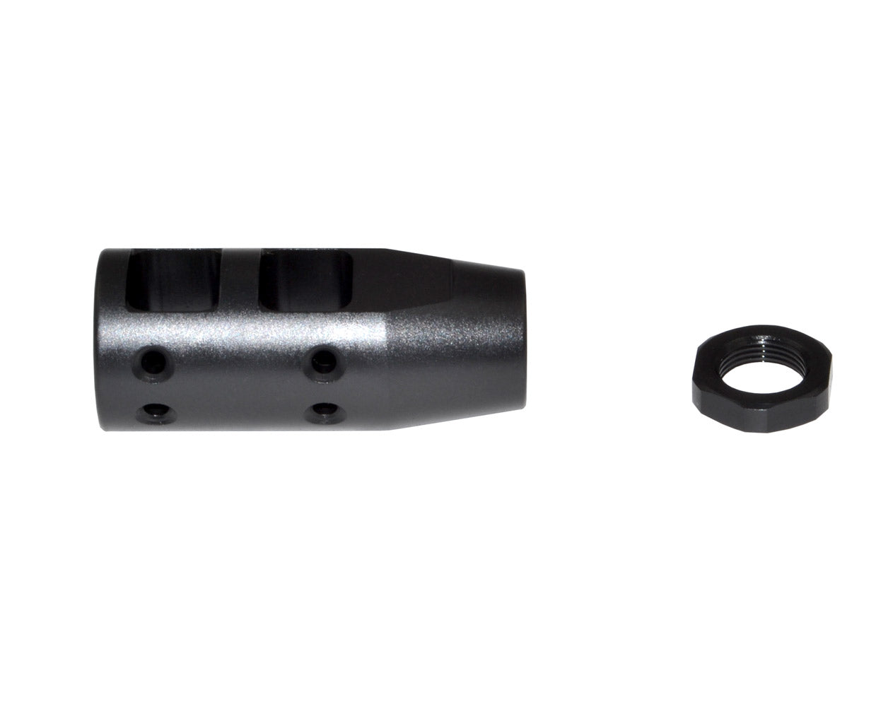 Competition Grade Muzzle Brake Recoil Compensator for AR-15 .223, 1/2"x28 thread, Steel with Black Phosphate finish