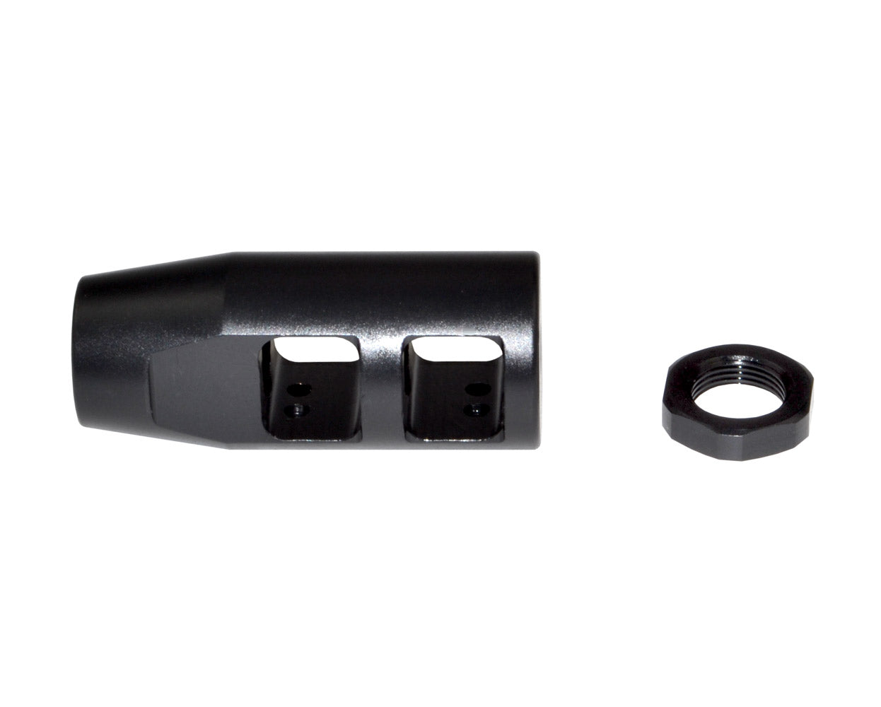 Competition Grade Muzzle Brake Recoil Compensator for AR-15 .223, 1/2"x28 thread, Steel with Black Phosphate finish