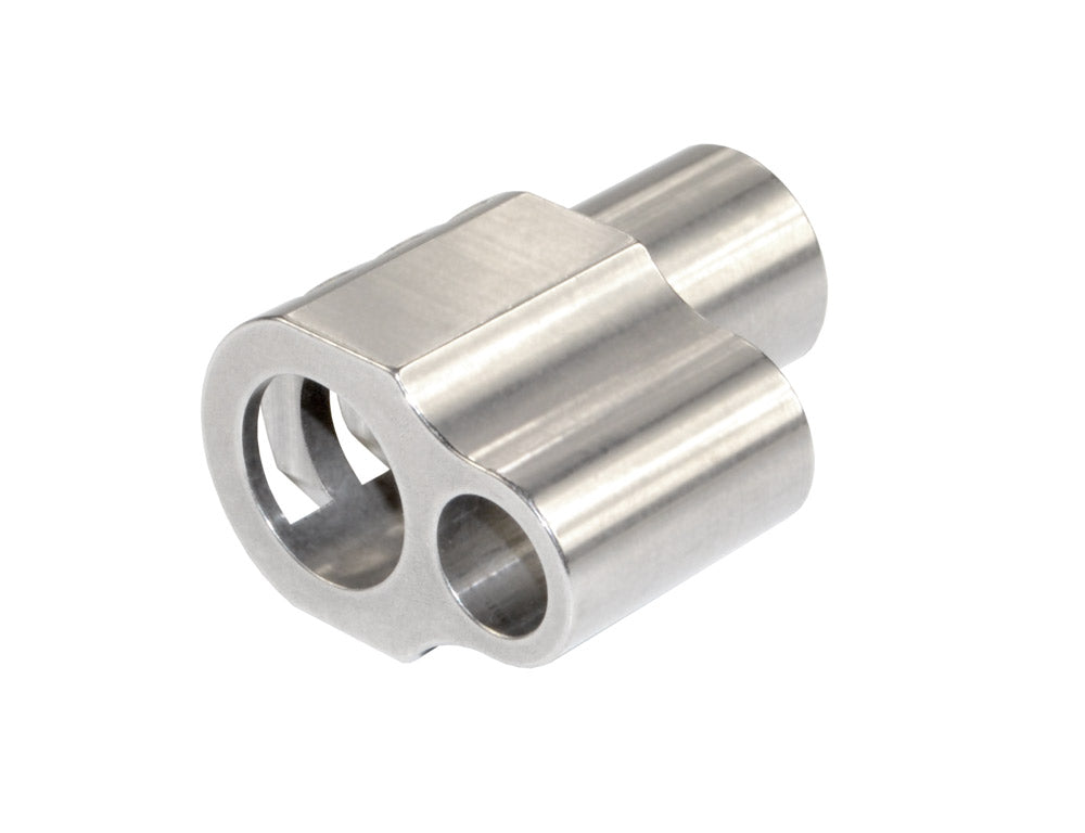 Muzzle Brake Recoil Compensator for 5" 1911 .45 ACP Handguns, Stainless Steel