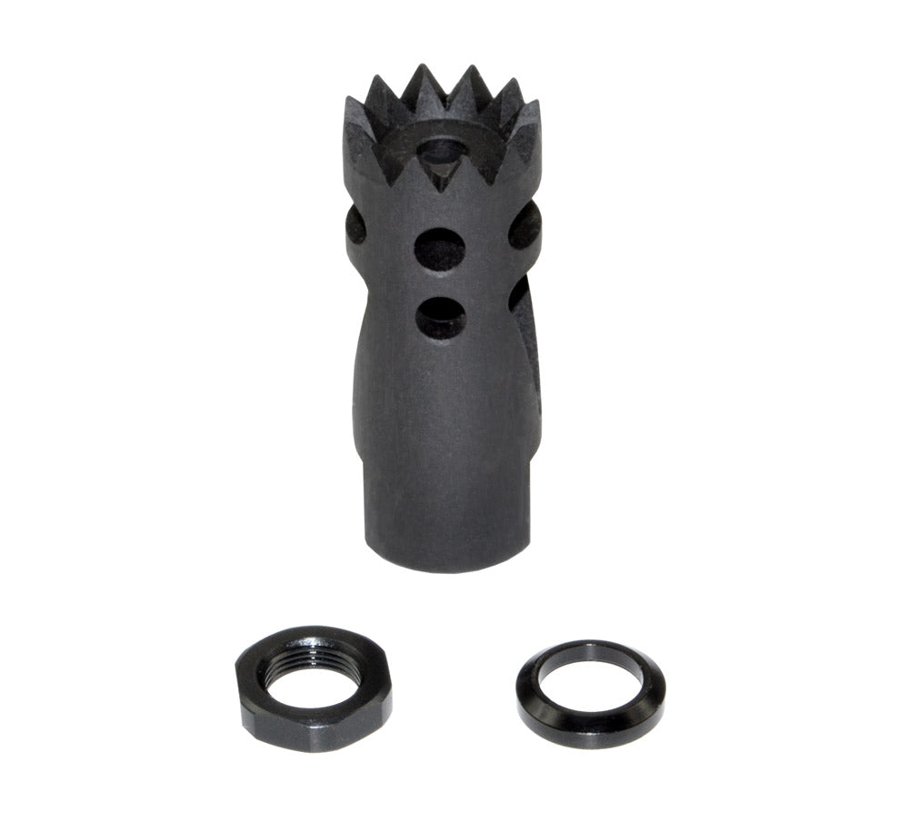 Steel Competition Grade Muzzle Brake Recoil Compensator for AR 10 .308/7.62 NATO, 5/8"x24 thread, Gunmetal Black