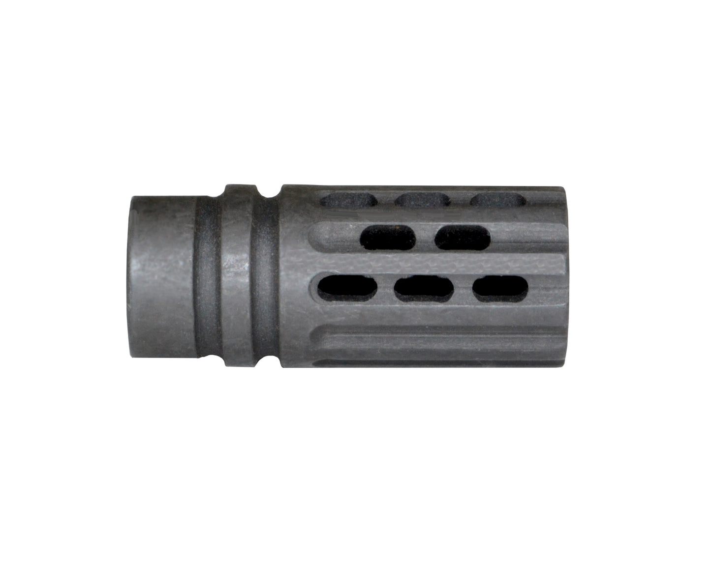 Steel muzzle brake 1/2″x28 .223/5.56 NATO, Gunmetal Grey