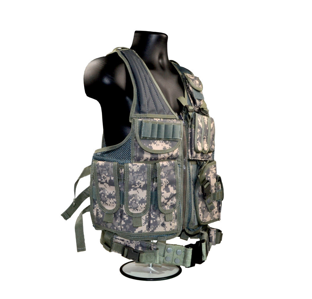 Badass Tactical Multi Function Vest, Dark Green Camoflauge