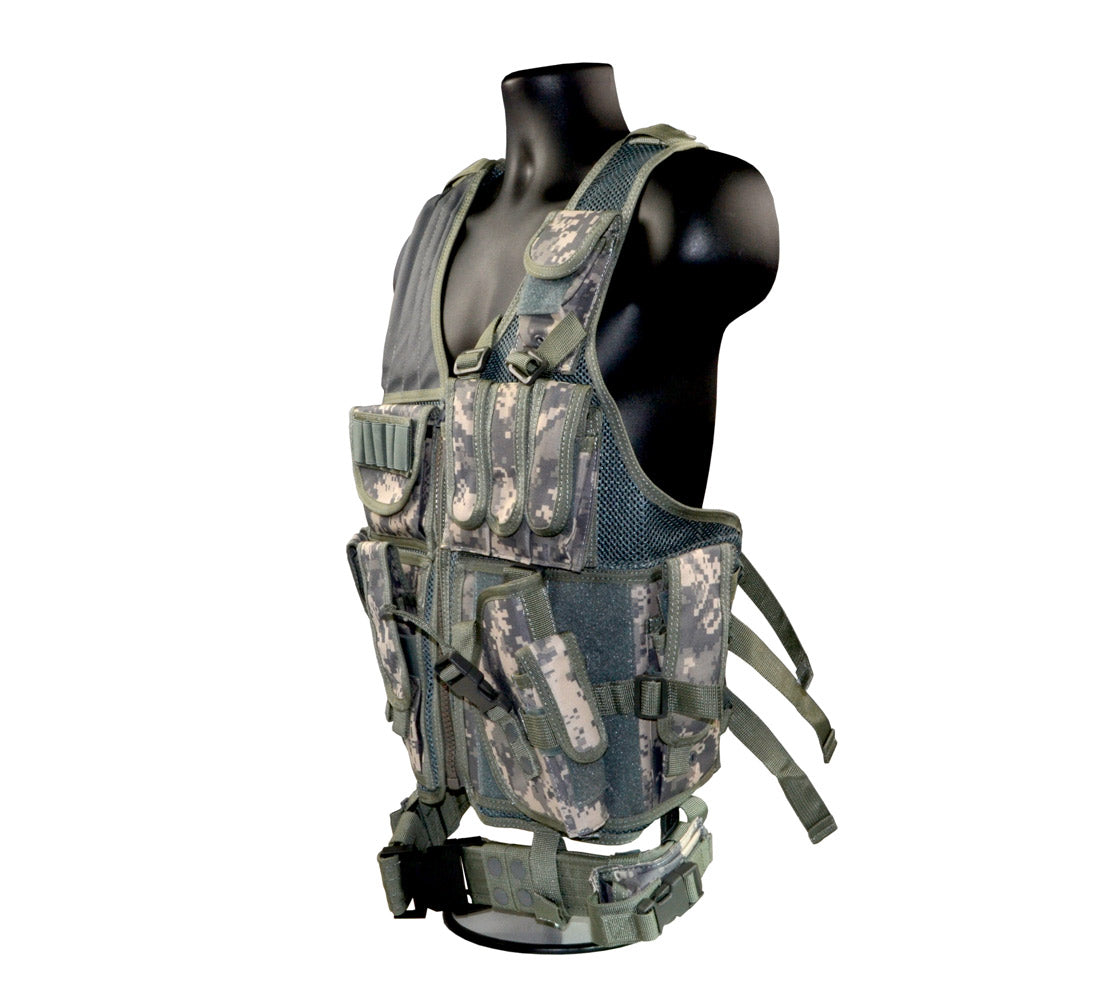 Badass Tactical Multi Function Vest, Dark Green Camoflauge