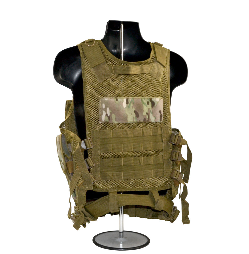 Badass Tactical Multi Function Vest, Tan Camoflauge