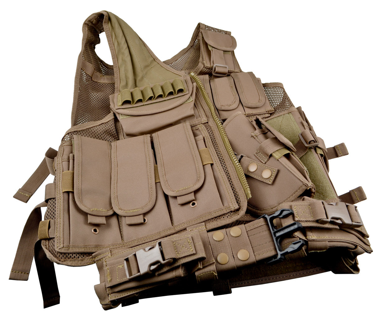 Badass Tactical Multi Function Vest, Tan/Brown