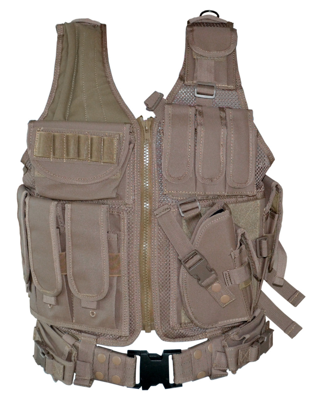 Badass Tactical Multi Function Vest, Tan/Brown