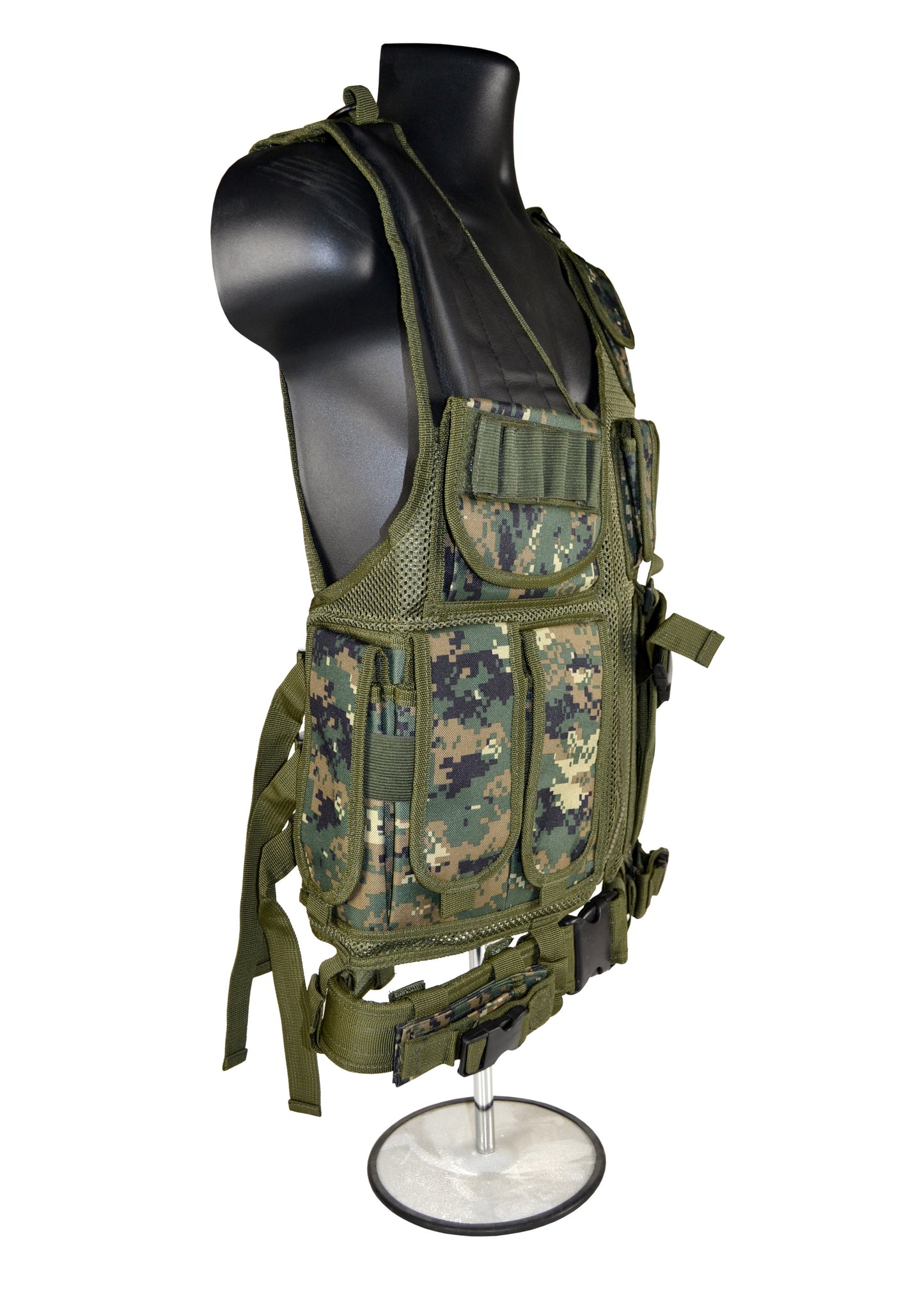 Badass Hunting and Tactical Multi Function Vest, Digital Green Camouflage