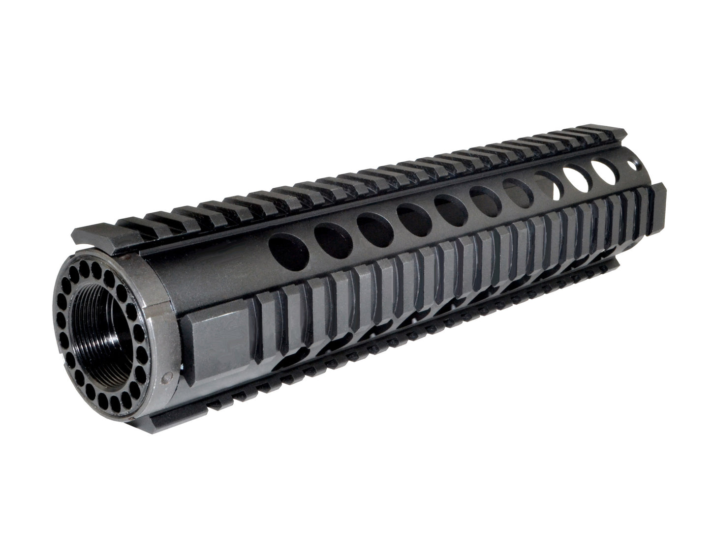 10" Mid Length Free Float Quad Rail Handguard for .223 and 5.56, with option end cap