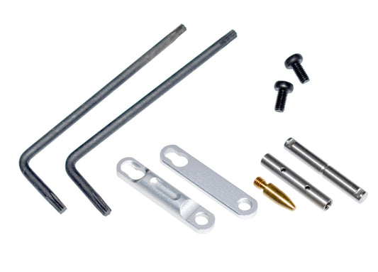Precision Non Rotating Trigger and Hammer Pin and Plate Kit for M&P S&W 15-22 AR's, with Anti Walk Pin and Silver Retainer Plates