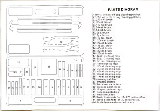 Universal Gun Cleaning Kit Gun Brushes for Pistol, Handguns, Shotguns, Rifles, Elite Brass Rods and Wire Rope