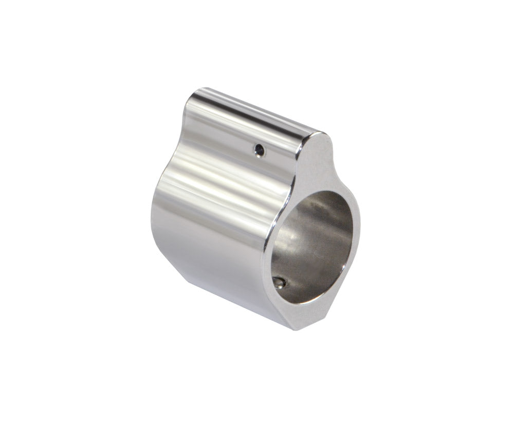 Low Profile Micro Gas Block with Pin for 0.75" Diameter Barrels, Chrome Plated Stainless Steel