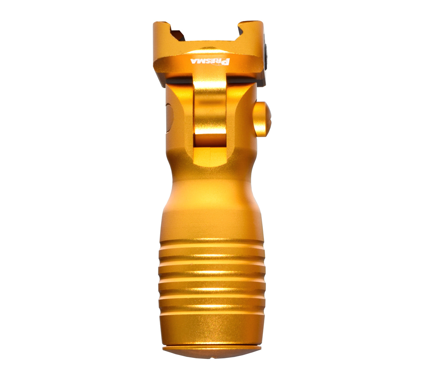 Aluminum 5 Position Folding Shorty Fore Grip, with Storage Compartment, Gold. For Picatinny Rails