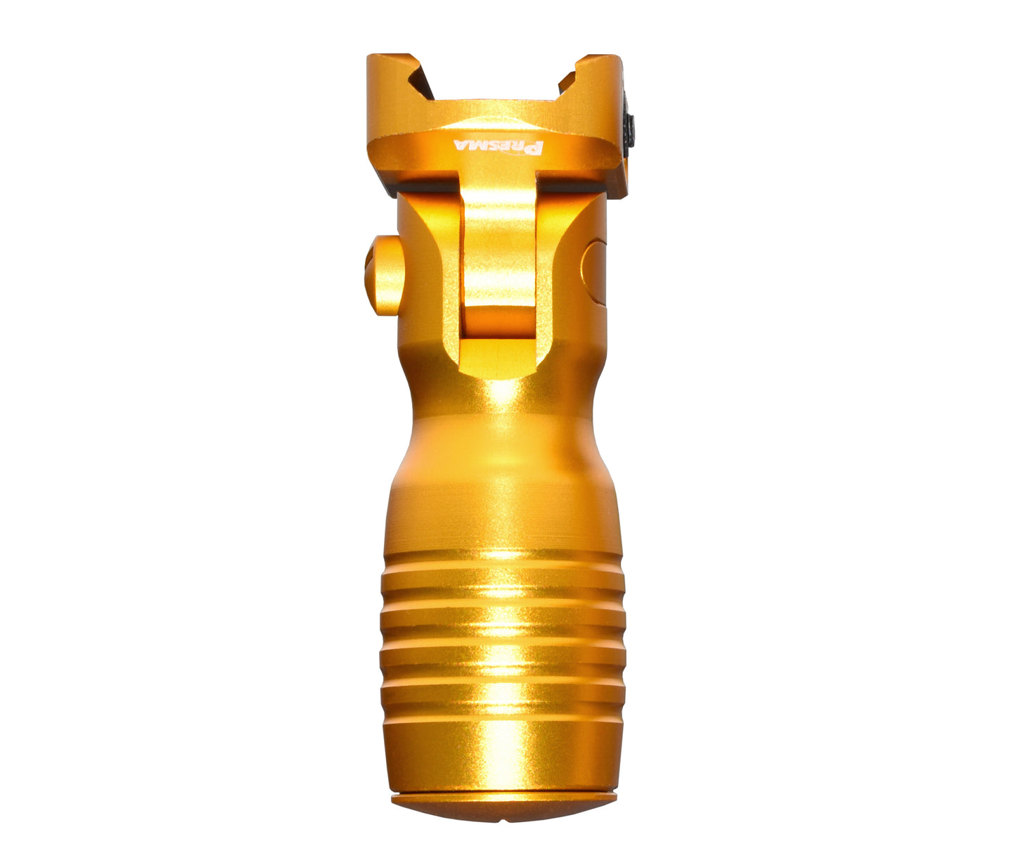 Aluminum 5 Position Folding Shorty Fore Grip, with Storage Compartment, Gold. For Picatinny Rails