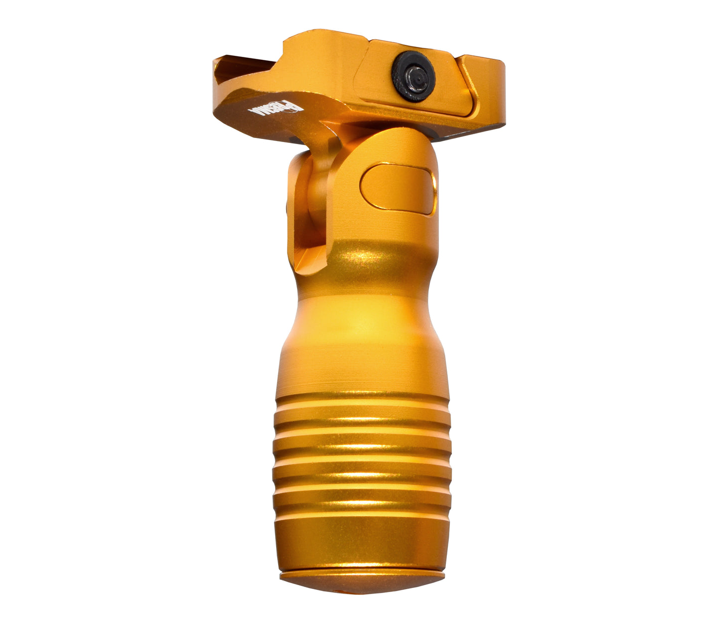 Aluminum 5 Position Folding Shorty Fore Grip, with Storage Compartment, Gold. For Picatinny Rails